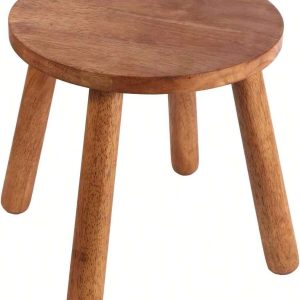 Round Solid Wooden Step Stool, Garden Stool,11.8''H,Plant Stool ,Wood Legs Detachable For Plant Stand, Kitchen