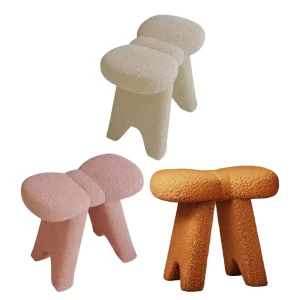 Makeup Vanity Stool Decorative Seating Dressing Stool Upholstered Fashion Footrest Makeup Stool Modern for Bedroom Furniture