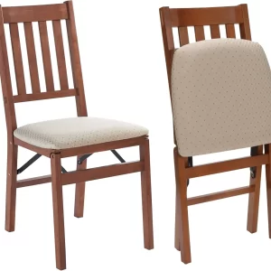 STAKMORE Arts and Craft Folding Chair Fruitwood Finish, (Set of 2) , 22.5 in x 17 in x 35.5 in
